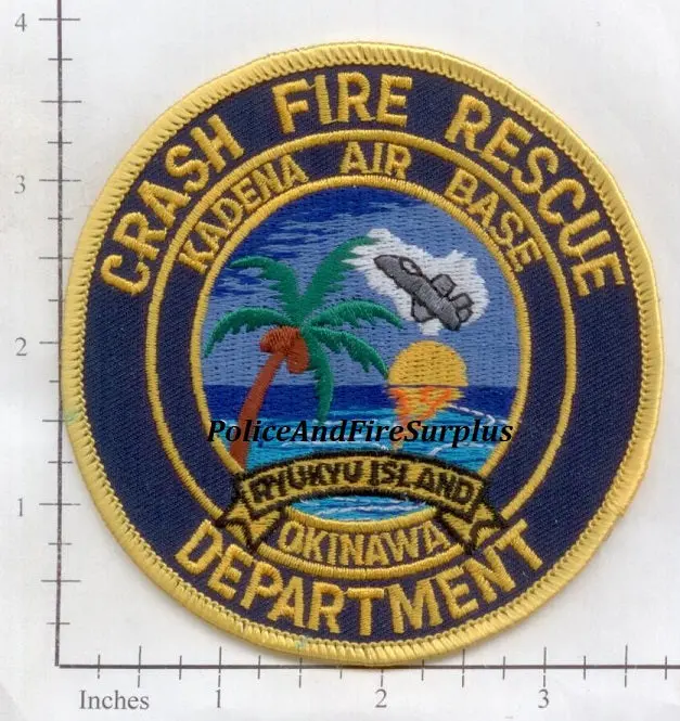 Okinawa - Kadena Air Base Crash Fire Rescue Dept Patch Ryukyu Island 1