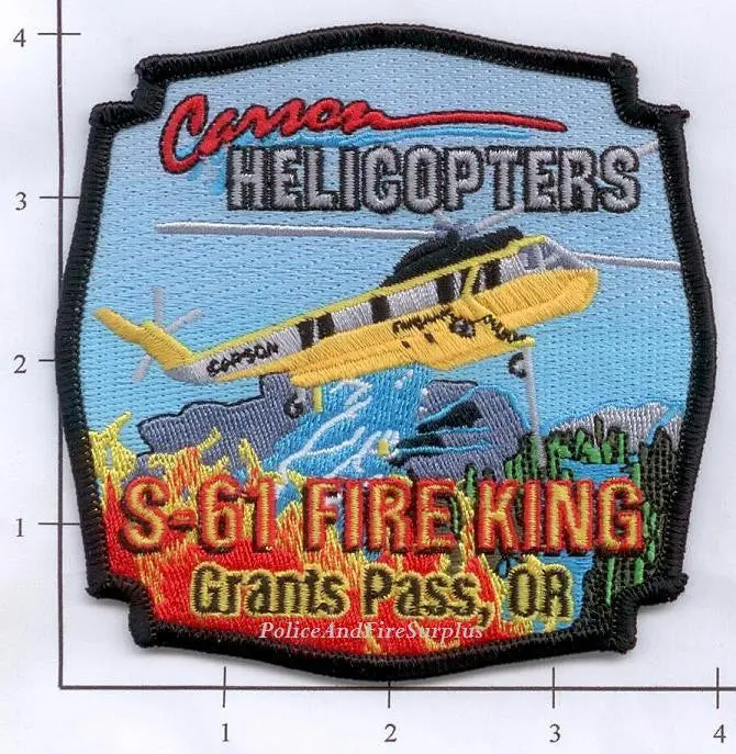 Oregon - Grants Pass - Carson Helicopters S-61 Fire King Fire Dept Patch 1