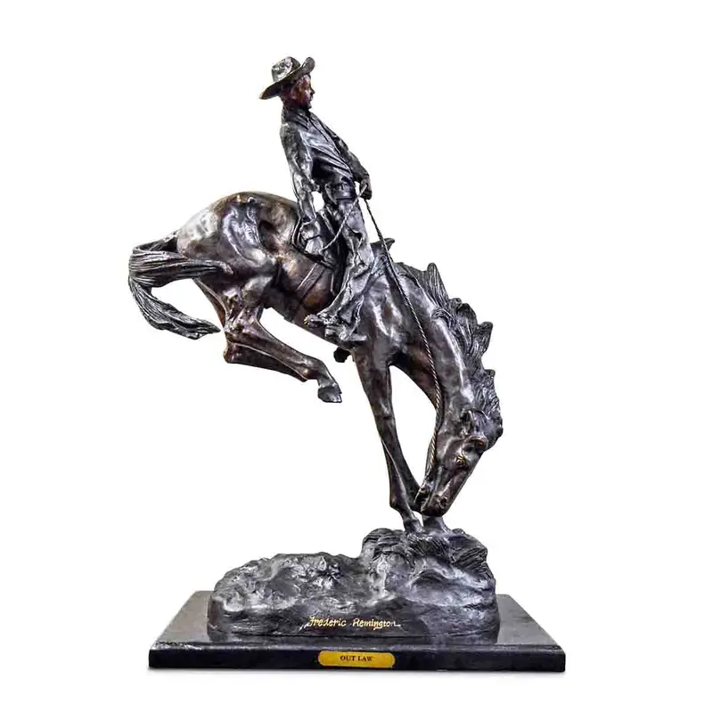 Outlaw Frederic Remington Bronze Tabletop Statue 1