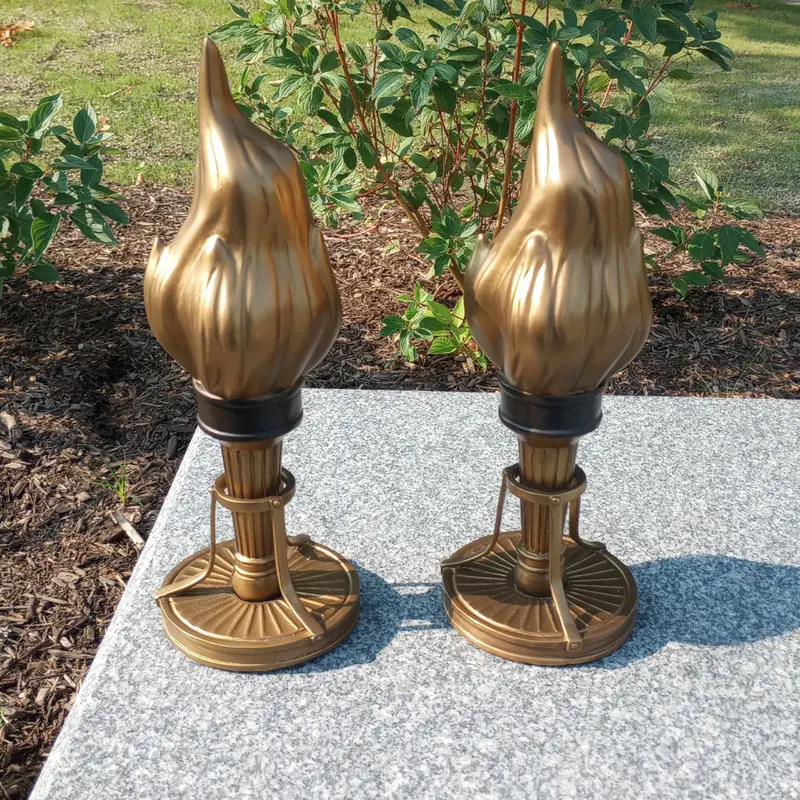 Pair Of Bronze Torches 1
