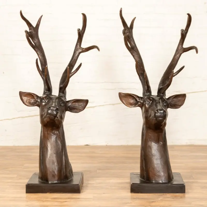 Pair Of Deer Stag Heads 1