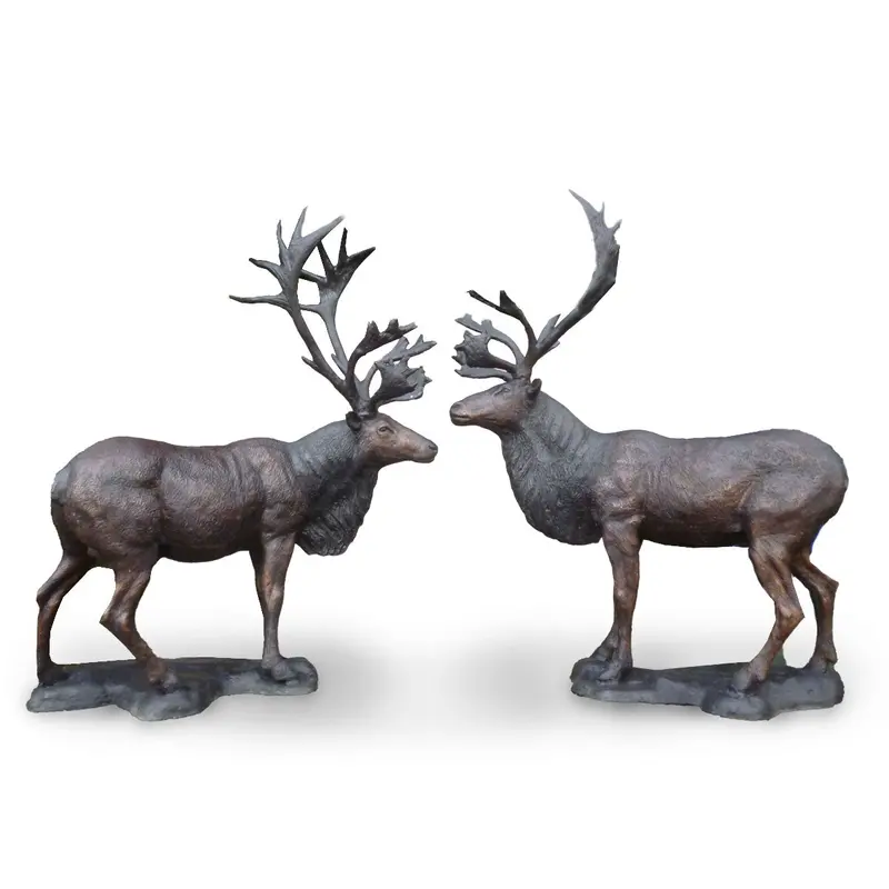 Pair Of Moose Bronze Statue 1