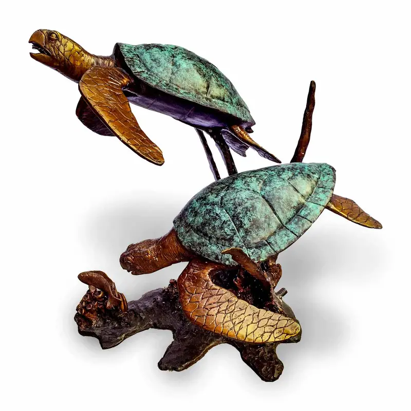 Pair Of Swimming Sea Turtles 1