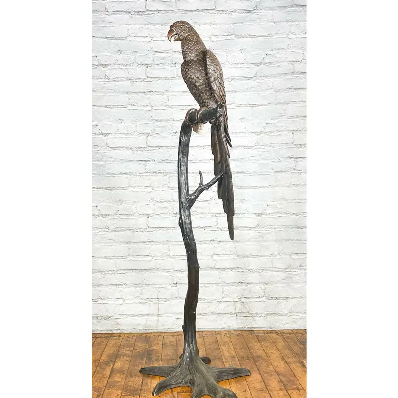 Parrot On Branch Statue 1