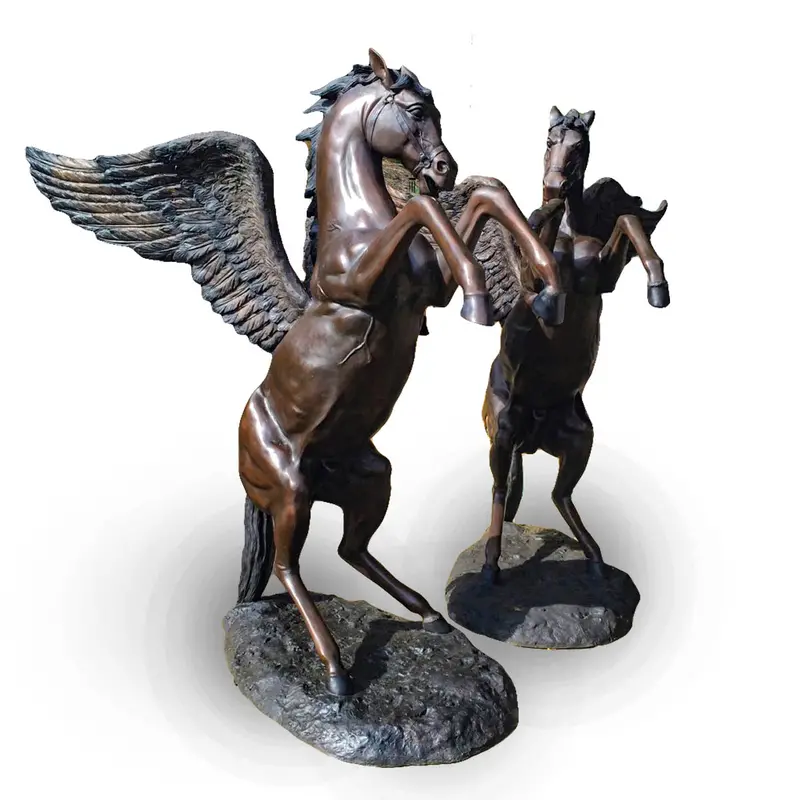 Pegasus Bronze Horses, Left And Right 1