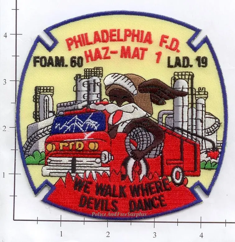 Pennsylvania - Philadelphia Foam 60, Ladder 19, Haz Mat 1 Fire Dept Patch 1