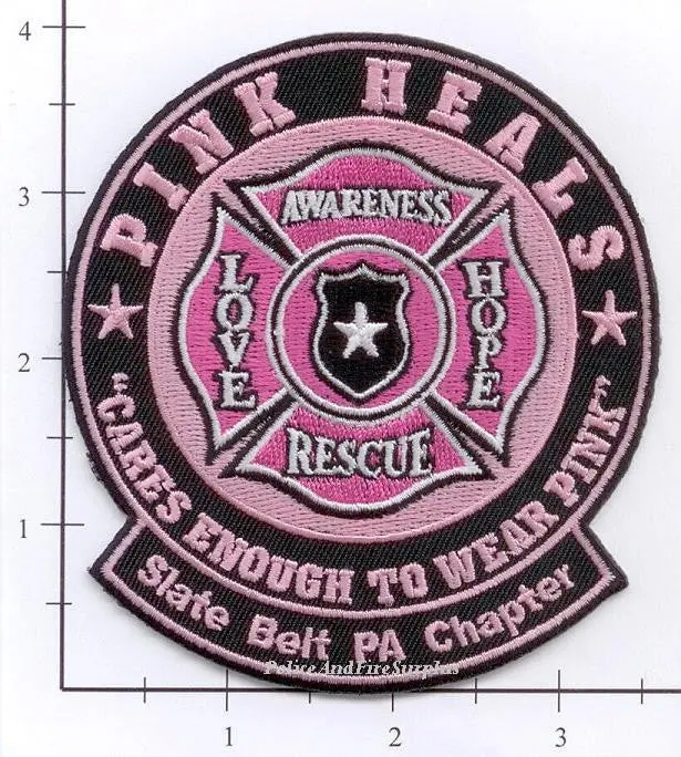 Pennsylvania - Slate Belt Pink Heals Fire Dept Patch 1