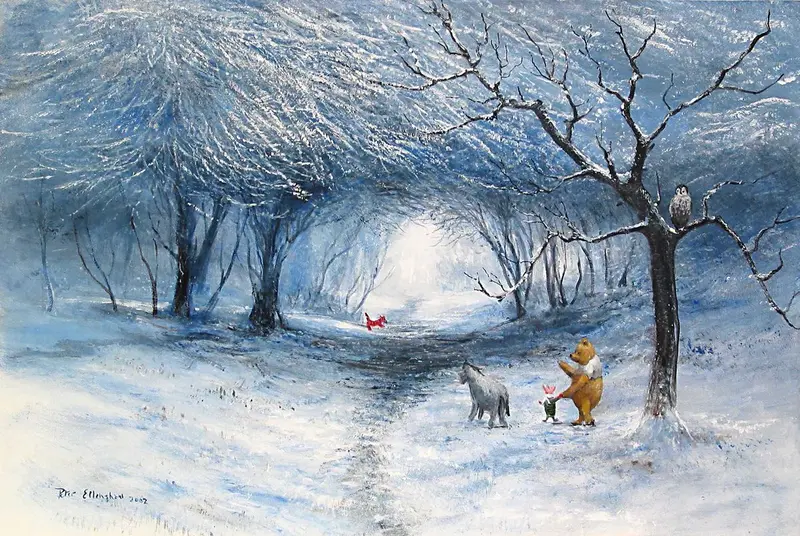 Peter Ellenshaw – Winter Walk – Winnie The Pooh 1