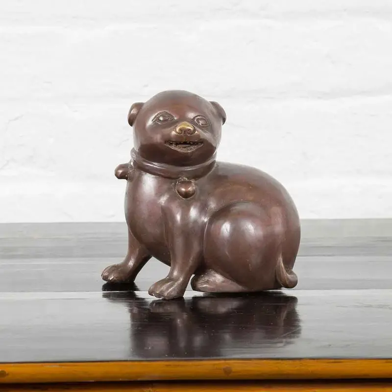Petite Taisho Style Bronze Puppy 1