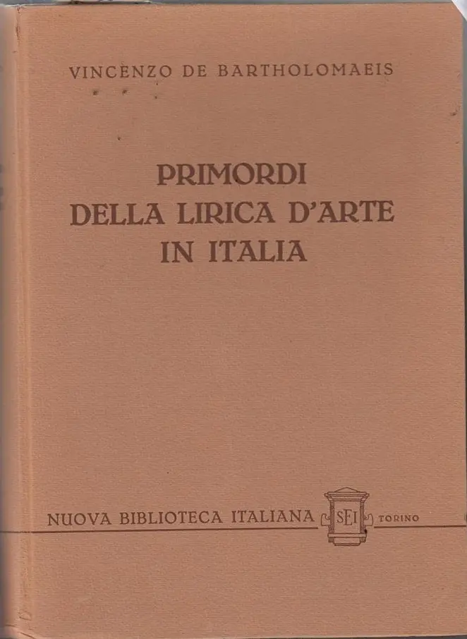 Primordi Della Lirica D'arte In Italia Volume V 1