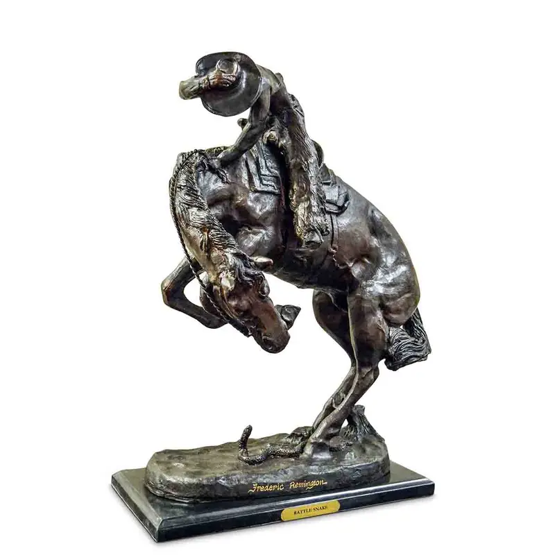 Rattlesnake Frederic Remington Bronze Tabletop Statue 1