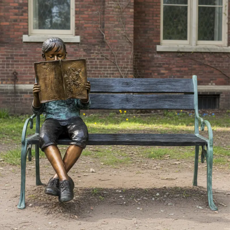 Reading Hideaway Bench Statue 1