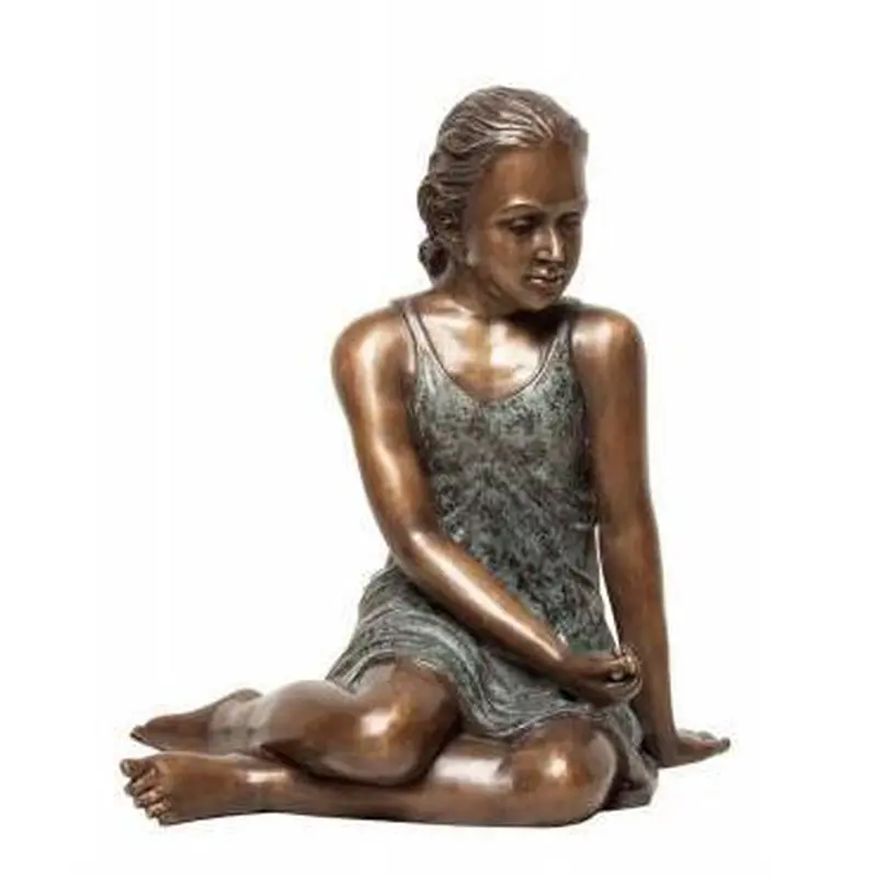 Reflection Bronze Girl Statue 1