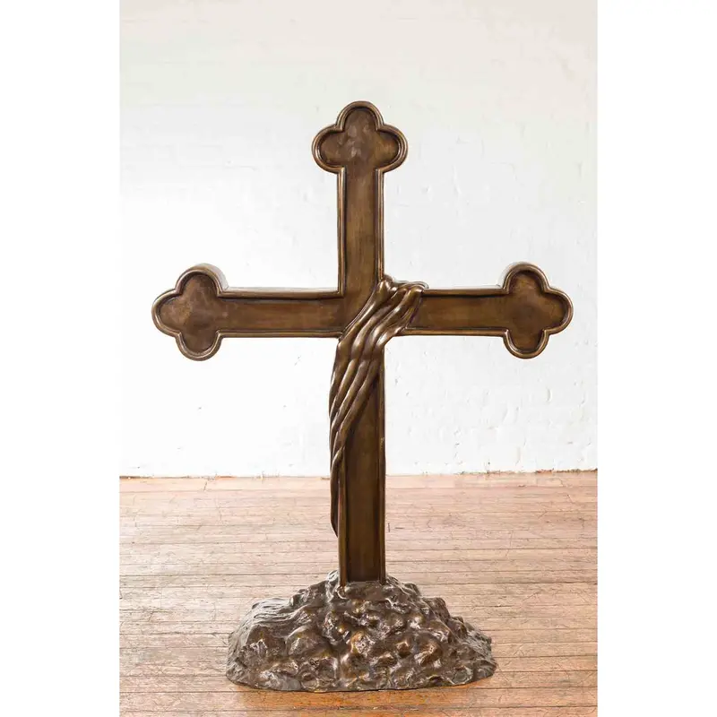Religious Cross Bronze Statue 1