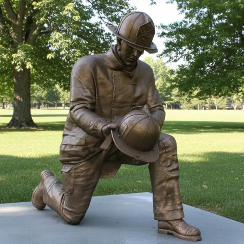 Remember The Fallen Bronze Firefighter Memorial Statue 1