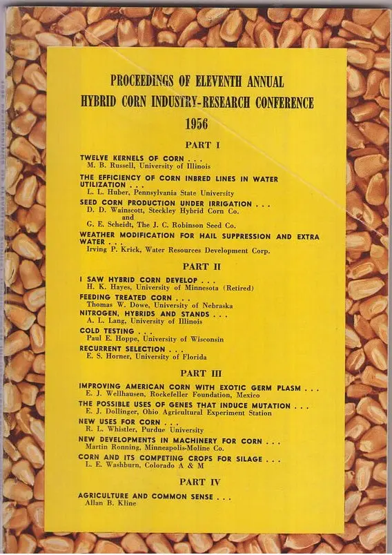 Report Of The Eleventh Annual Hybrid Corn Industry Research Conference  By Heckendorn, William And Joseph Gregory 1