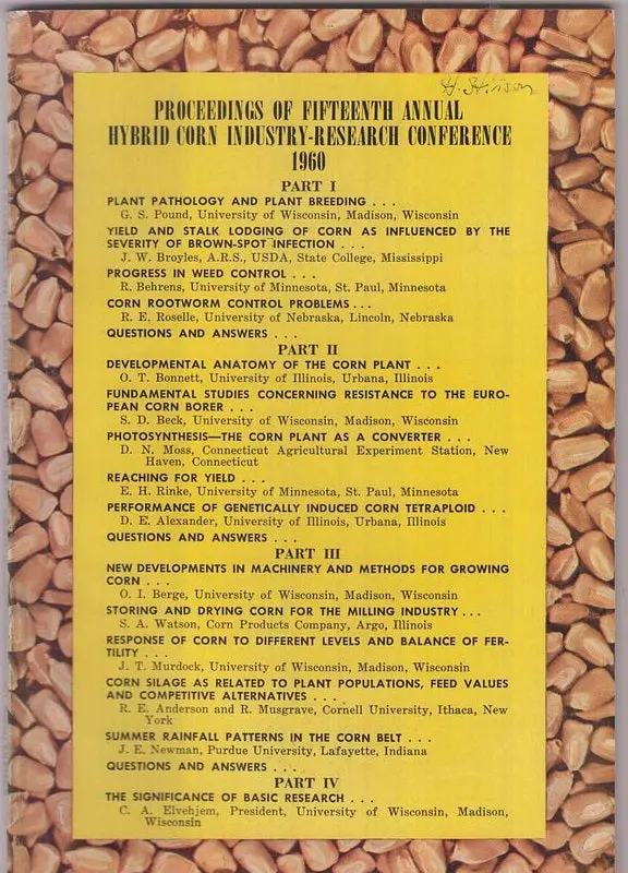 Report Of The Fifteenth Annual Hybrid Corn Industry Research Conference  By Heckendorn, William And John I. Sutherland 1