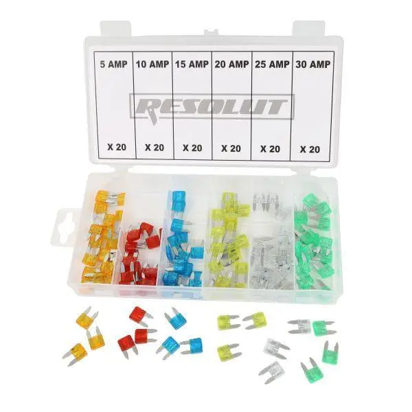 Resolut 120Pc Assorted Mini Automotive Blade Fuses 5 To 30Amp 2976 1