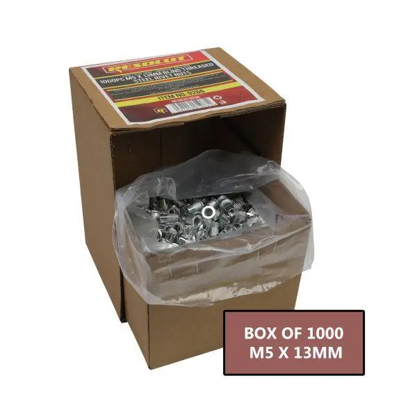 Resolut Box Of 1000 - M5 X 13Mm Blind Threaded Steel Rivet Nuts 9266 1