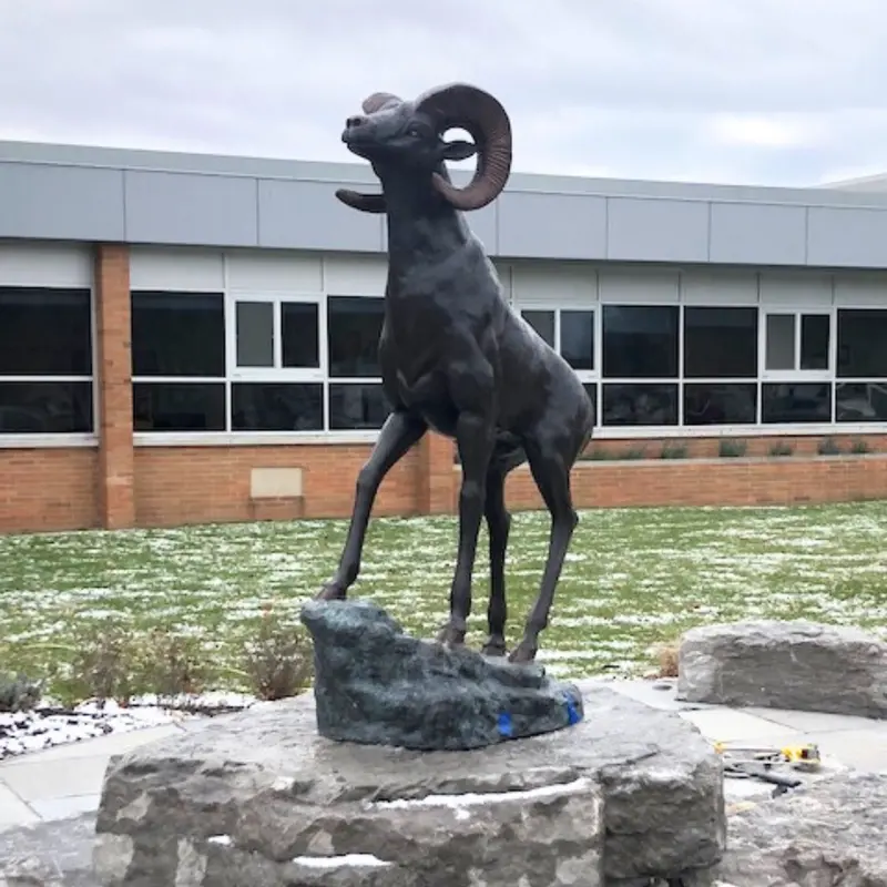 Rising Ram Bronze Statue 1