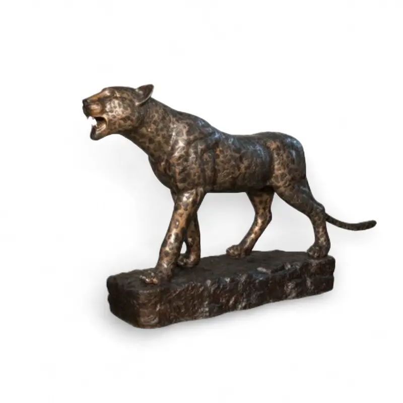 Roaring Cheetah Statue On Base 2