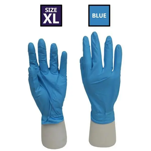 Rockhold X-Large Nitrile Disposable Gloves Heavy Duty Latex Free Blue X100 1
