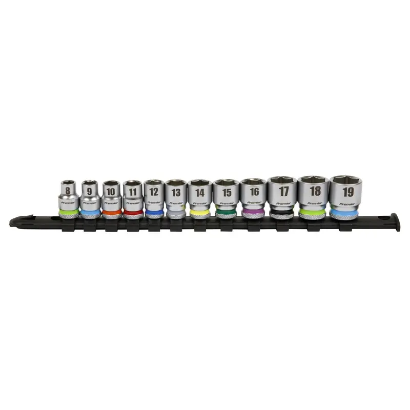 Sealey 12Pc 3/8" Sq Drive Socket Set 6Pt Walldrive® Metric 8 - 19Mm - Ak2660 1