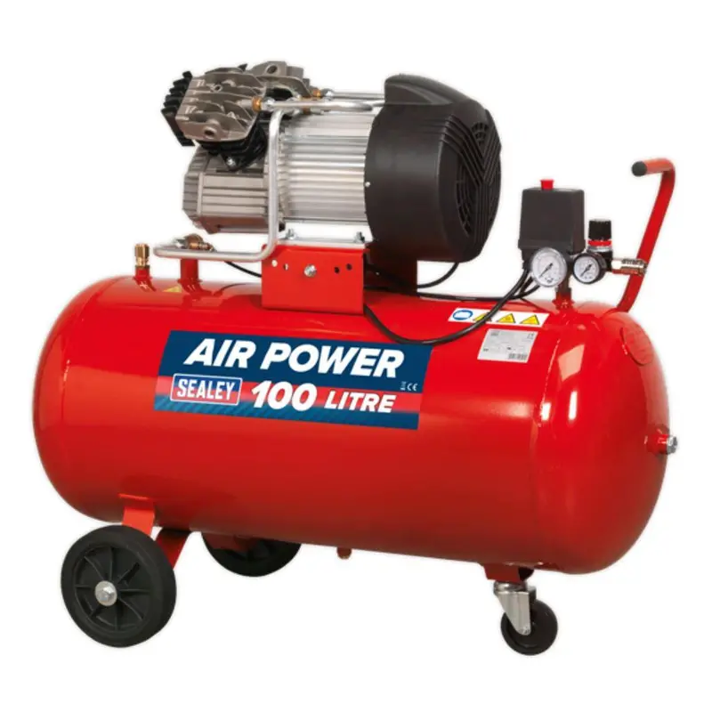 Sealey Air Compressor 100L V-Twin Direct Drive 3Hp Sac10030 1