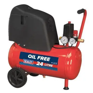 Sealey Air Compressor 24L Belt Drive 1.5Hp Oil Free Sac02415 2
