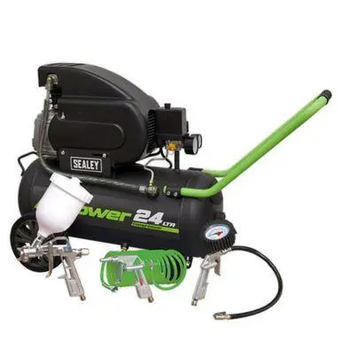 Sealey Air Compressor 24L Direct Drive 2Hp With 4Pc Air Accessory Kit Sac2420epk 2