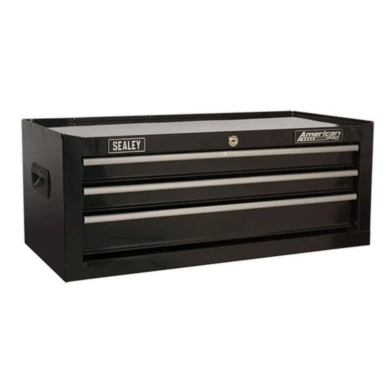 Sealey American Pro Mid-Box 3 Drawer With Ball-Bearing Slides - Black Ap223b 1