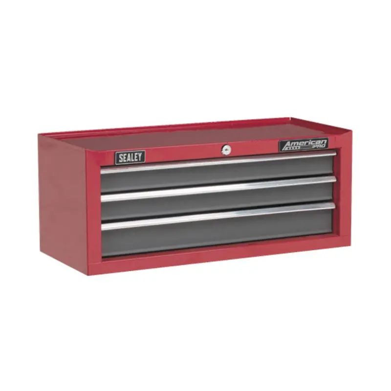 Sealey American Pro Mid-Box 3 Drawer With Ball-Bearing Slides - Red/Grey Ap22309bb 1