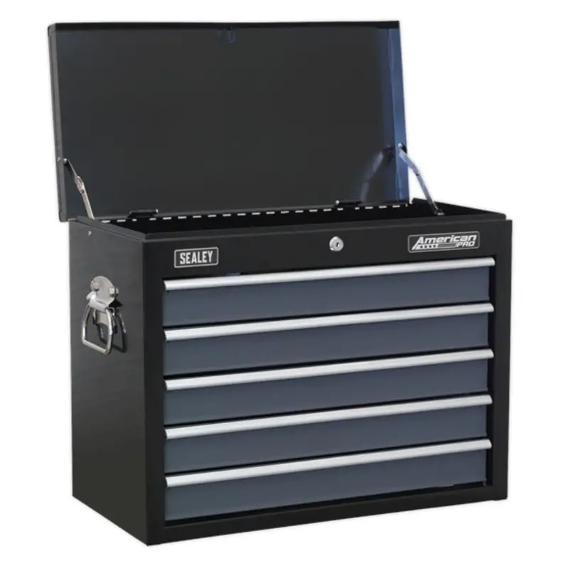 Sealey American Pro Topchest 5 Drawer With Ball Bearing Slides - Black/Grey Ap3505tb 1
