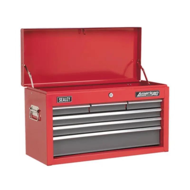 Sealey American Pro Topchest 6 Drawer With Ball-Bearing Slides - Red/Grey Ap2201bb 1