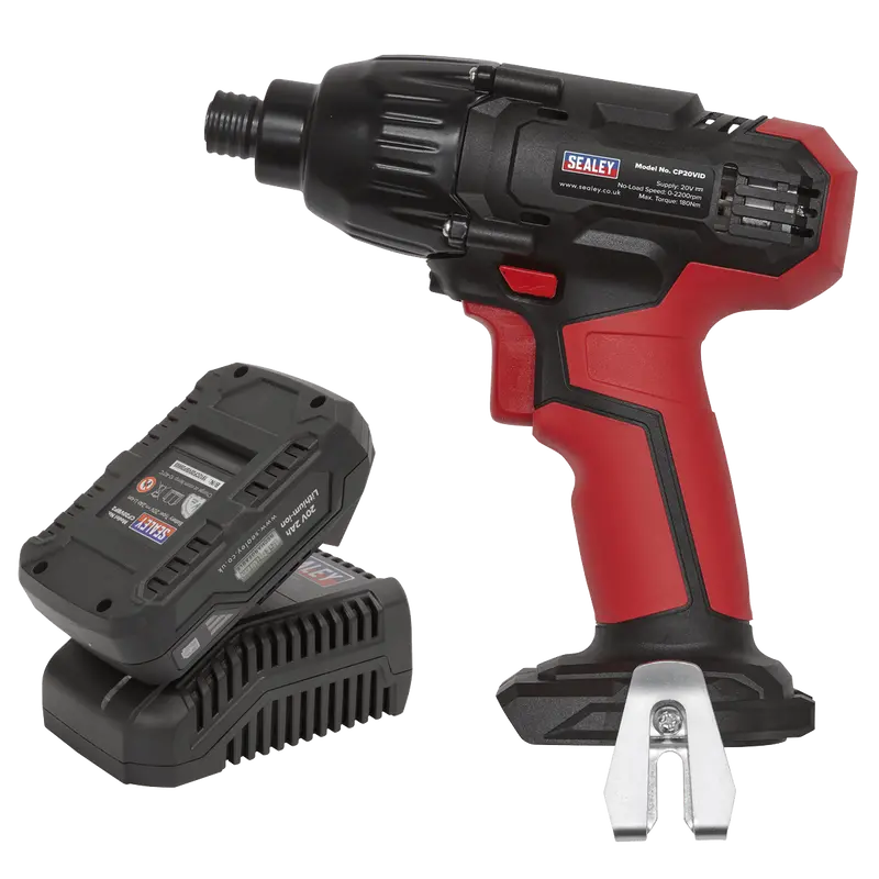 Sealey Impact Driver Kit 1/4" Hex Drive 20V 2Ah Sv20 Series Cp20vidkit1 1