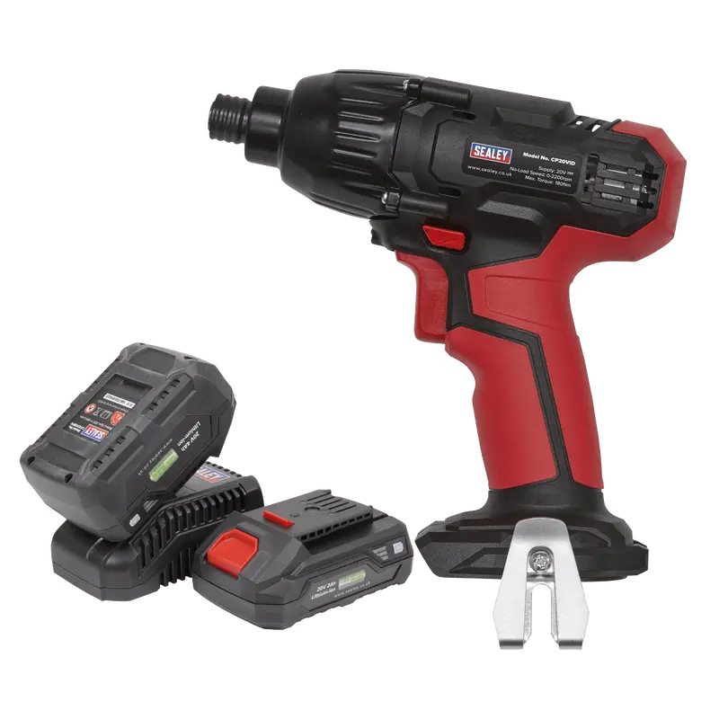 Sealey Impact Driver Kit 1/4"Hex Drive 20V Sv20 Series - 2 Batteries 2Ah + 4Ah Cp20vidkit 1