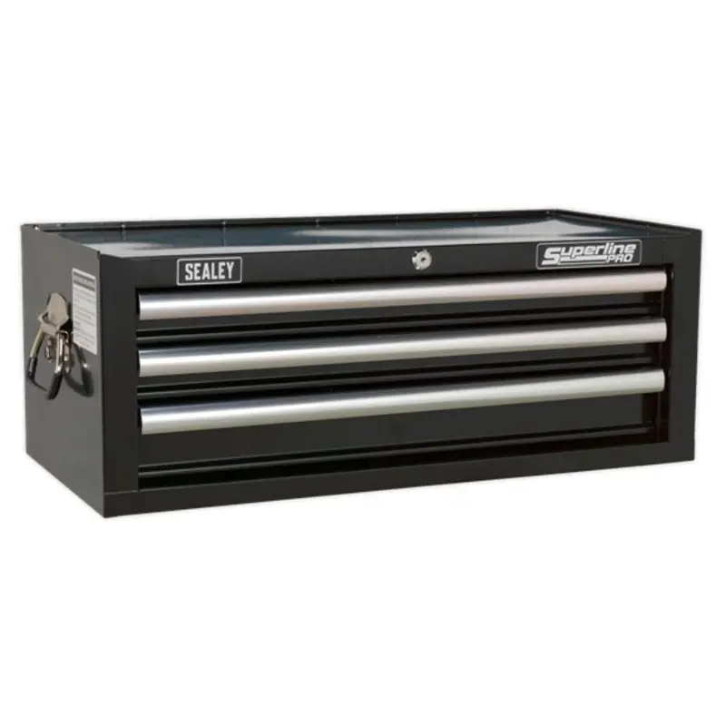 Sealey Superline Pro Mid-Box 3 Drawer With Ball Bearing Slides - Black Ap33339b 1