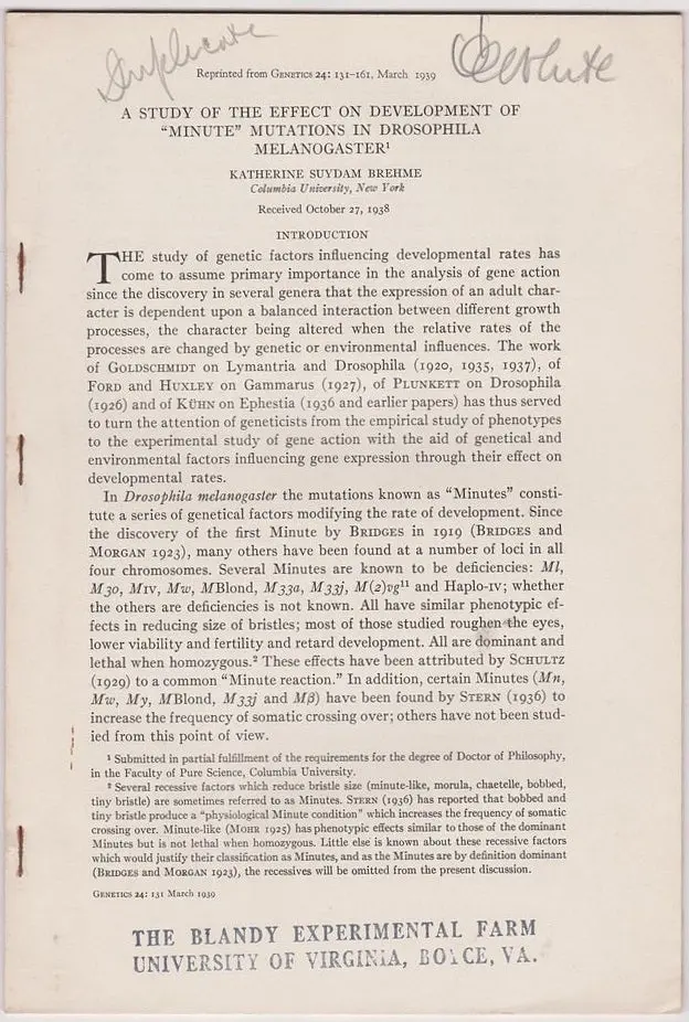 Set Of Six (6) Offprints From Katherine Brehme 1