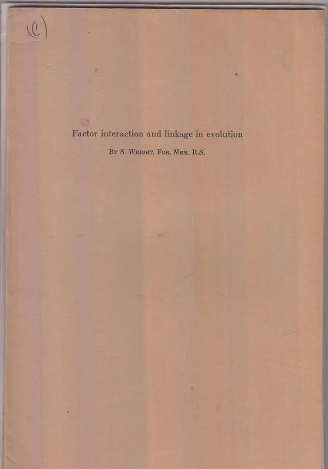 Set Of Six Offprints By Sewall Wright 1945-1980  By Wright, Sewall 1