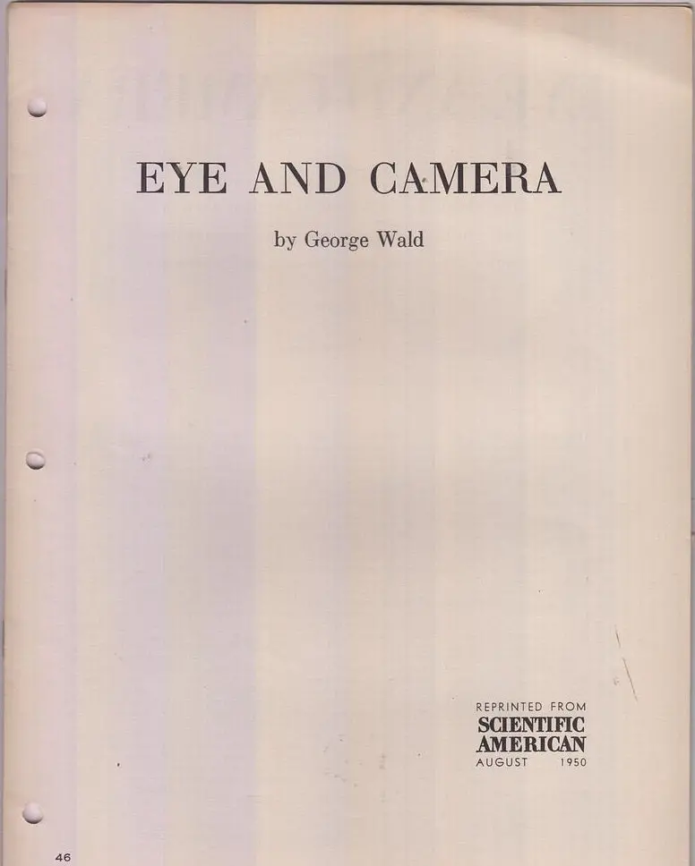 Set Of Two Offprints By George Ward1950 And 1954.  By Wald, George 1