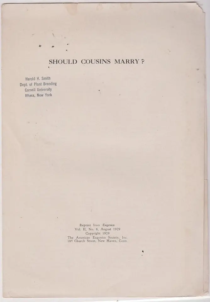 Should Cousins Marry? 1