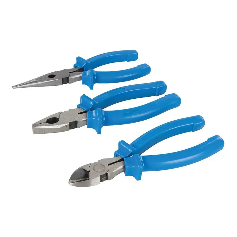 Silverline 3Pc Pliers Set 160Mm 6" Combination Long Nose Side Cutter Pliers 427610 1