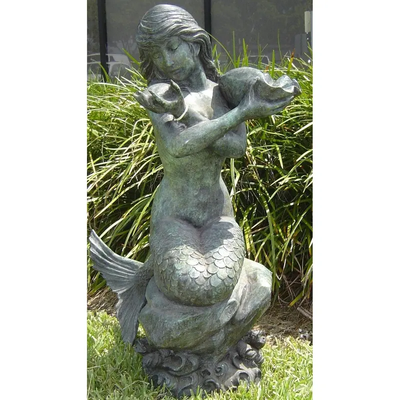 Sitting Mermaid Bronze Statue 1