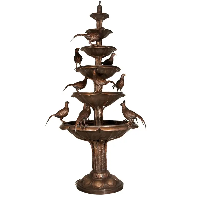 Six Tier Fountain With Long-Tailed Birds 1