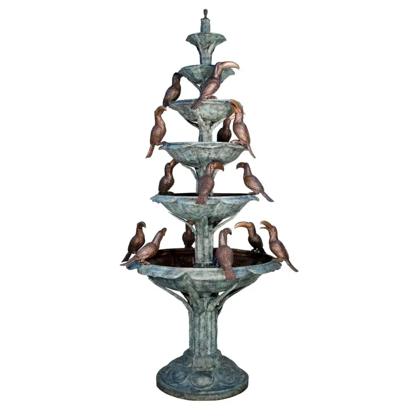 Six Tier Fountain With Toucan Birds 1
