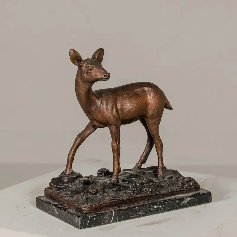 Small Tabletop Bronze Deer Statue 1