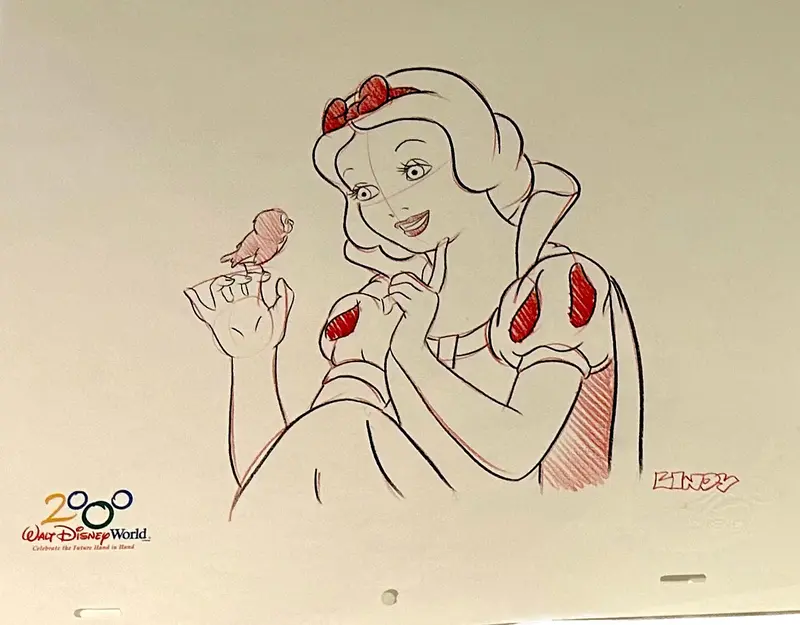 Snow White - Original Art Of Disney Drawing Sketch 1
