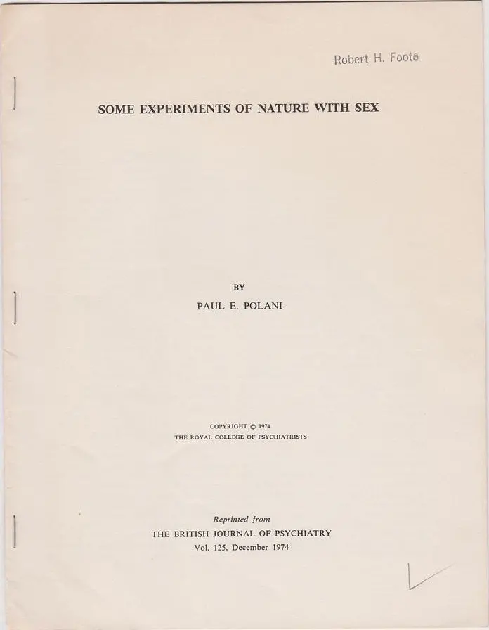 Some Experiments Of Nature With Sex 1