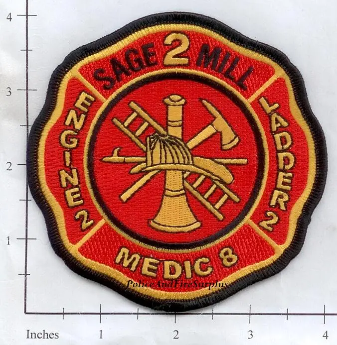 South Carolina - Sage Mill Engine 2 Ladder 2 Medic 8 Fire Dept Patch 1