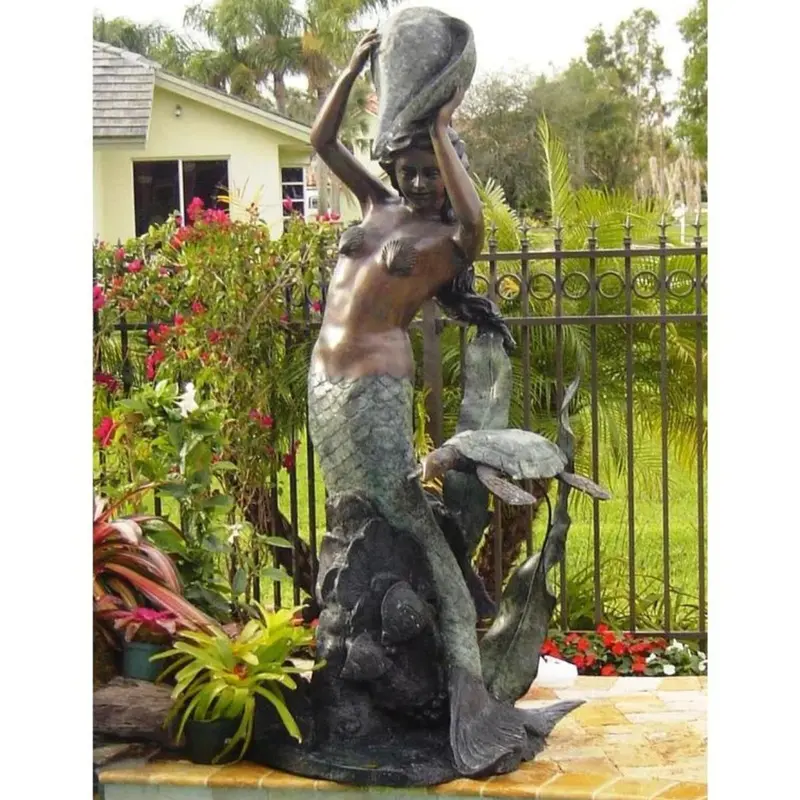 Standing Mermaid Bronze Fountain 1